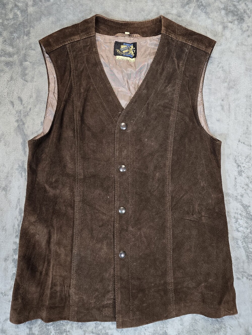 Vintage Noel International Suede Leather Vest Size Medium Made In Yugoslavia